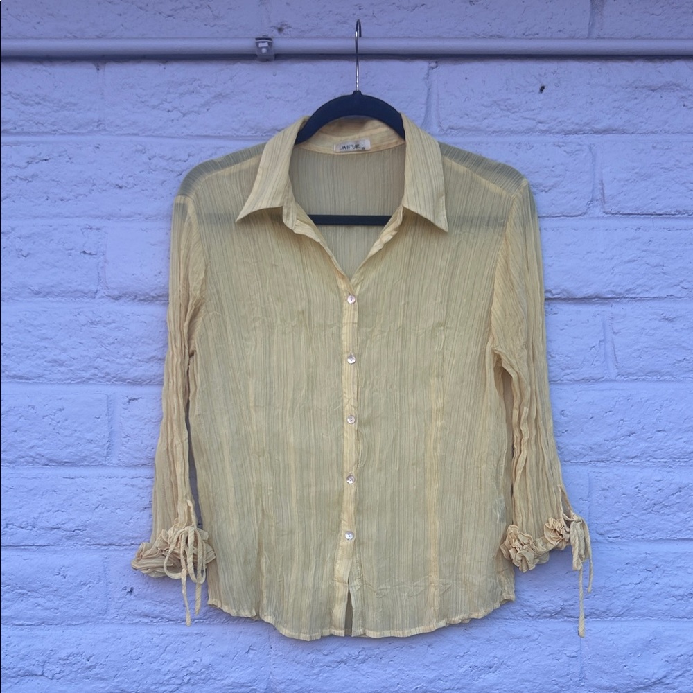 Vintage Y2K Jaipur Yellow Button-Down Shirt